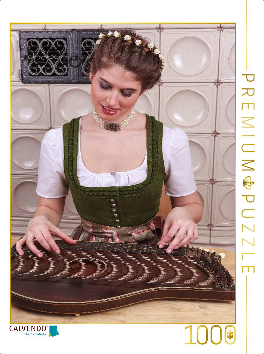 Frau mit Zither