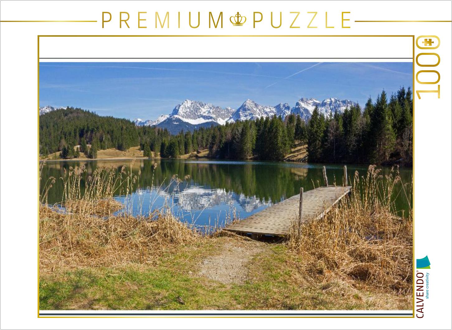 Landschaft Oberbayern Geroldsee und Karwendelgebirge