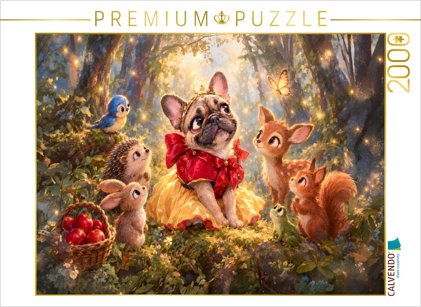Epische Fantasy Französische Bulldogge Abenteuer Puzzle Kollektion mit Comicszenen
