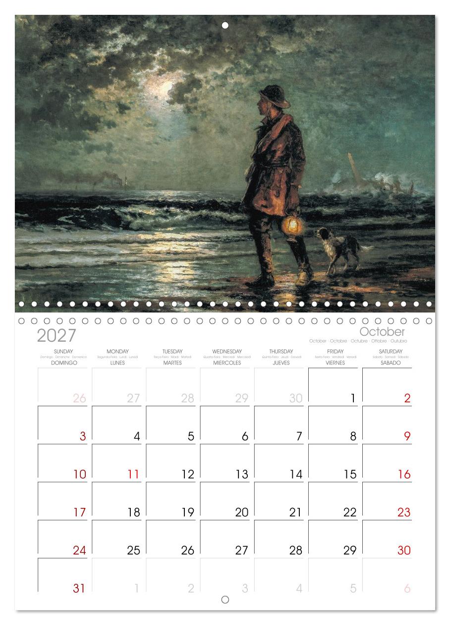 Im Mondschein. Malerische stille Nacht - Kunstkalender