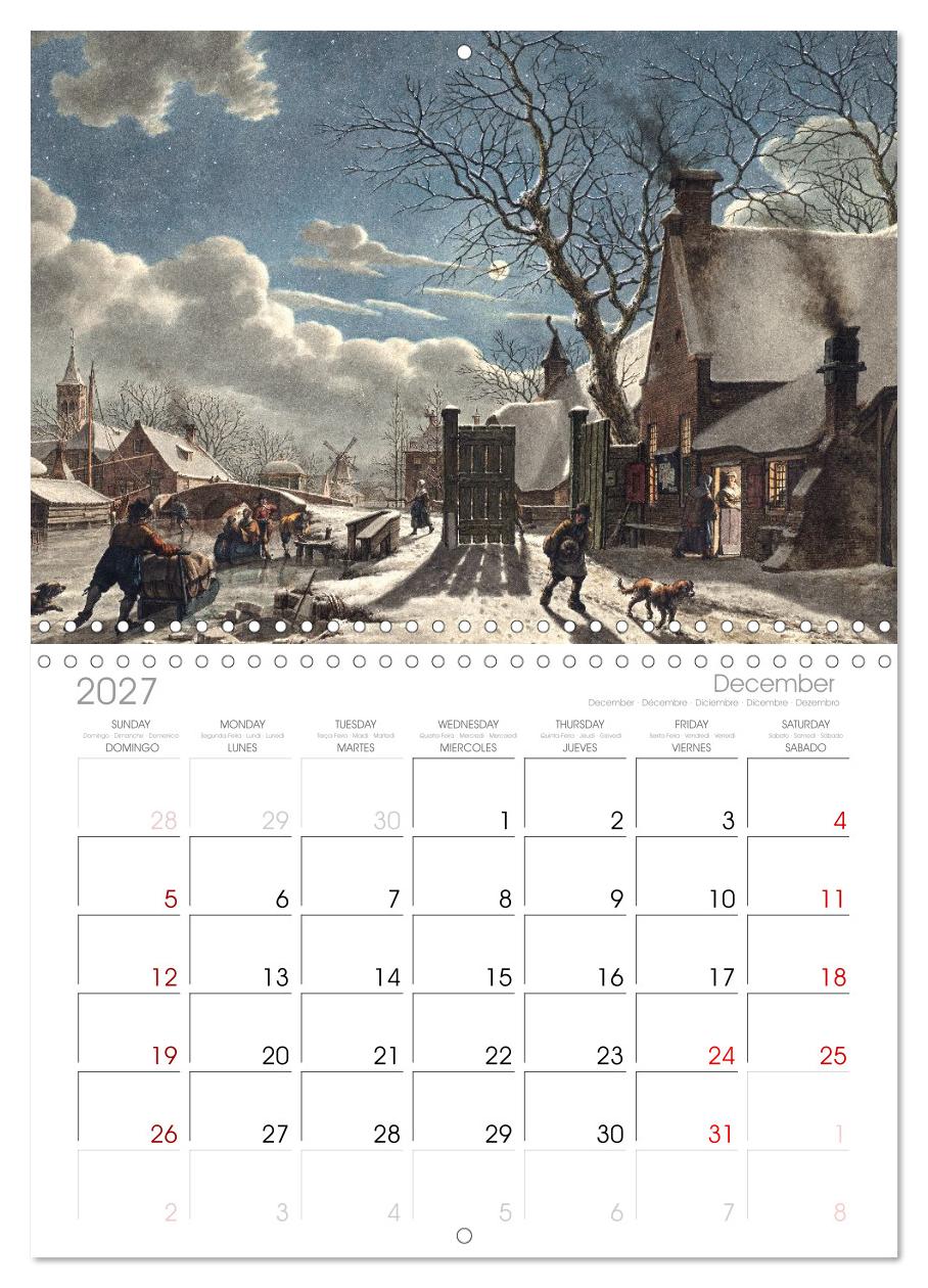 Im Mondschein. Malerische stille Nacht - Kunstkalender