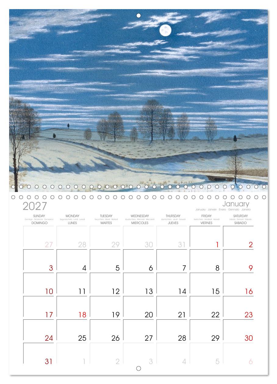 Im Mondschein. Malerische stille Nacht - Kunstkalender