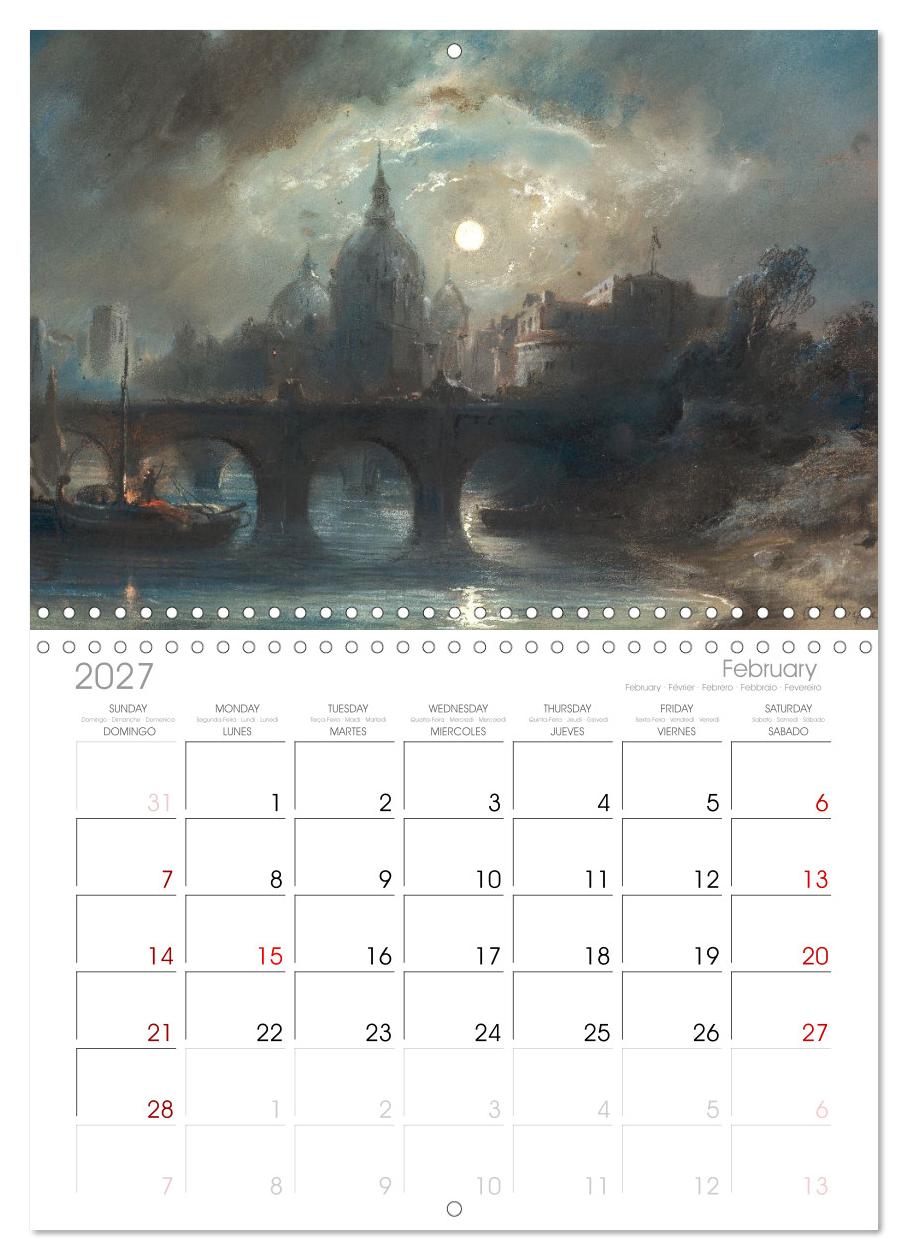 Im Mondschein. Malerische stille Nacht - Kunstkalender