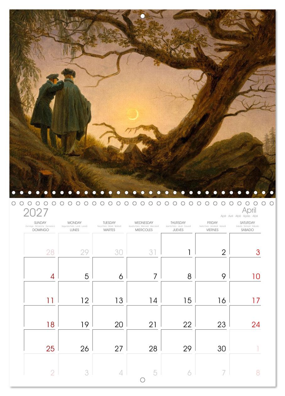 Im Mondschein. Malerische stille Nacht - Kunstkalender
