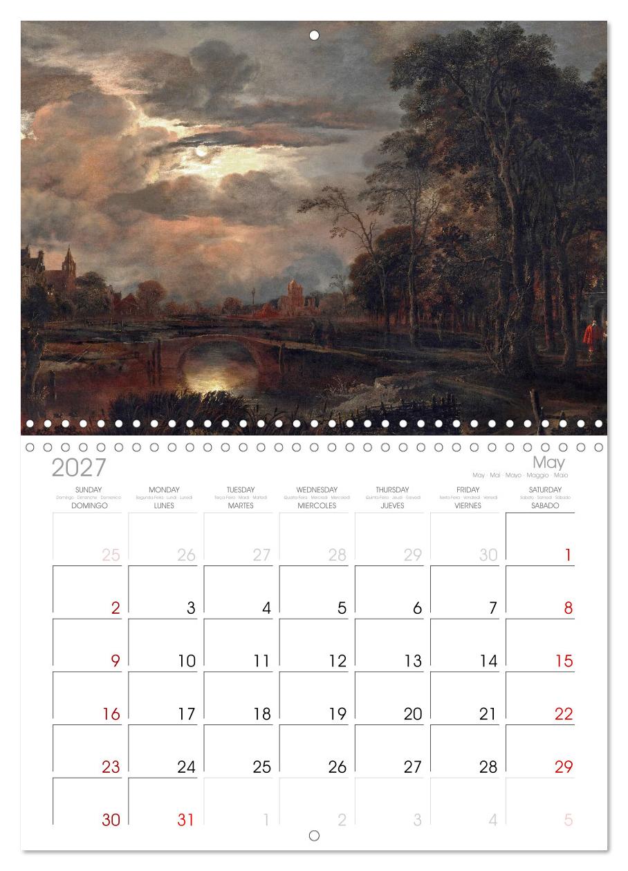 Im Mondschein. Malerische stille Nacht - Kunstkalender