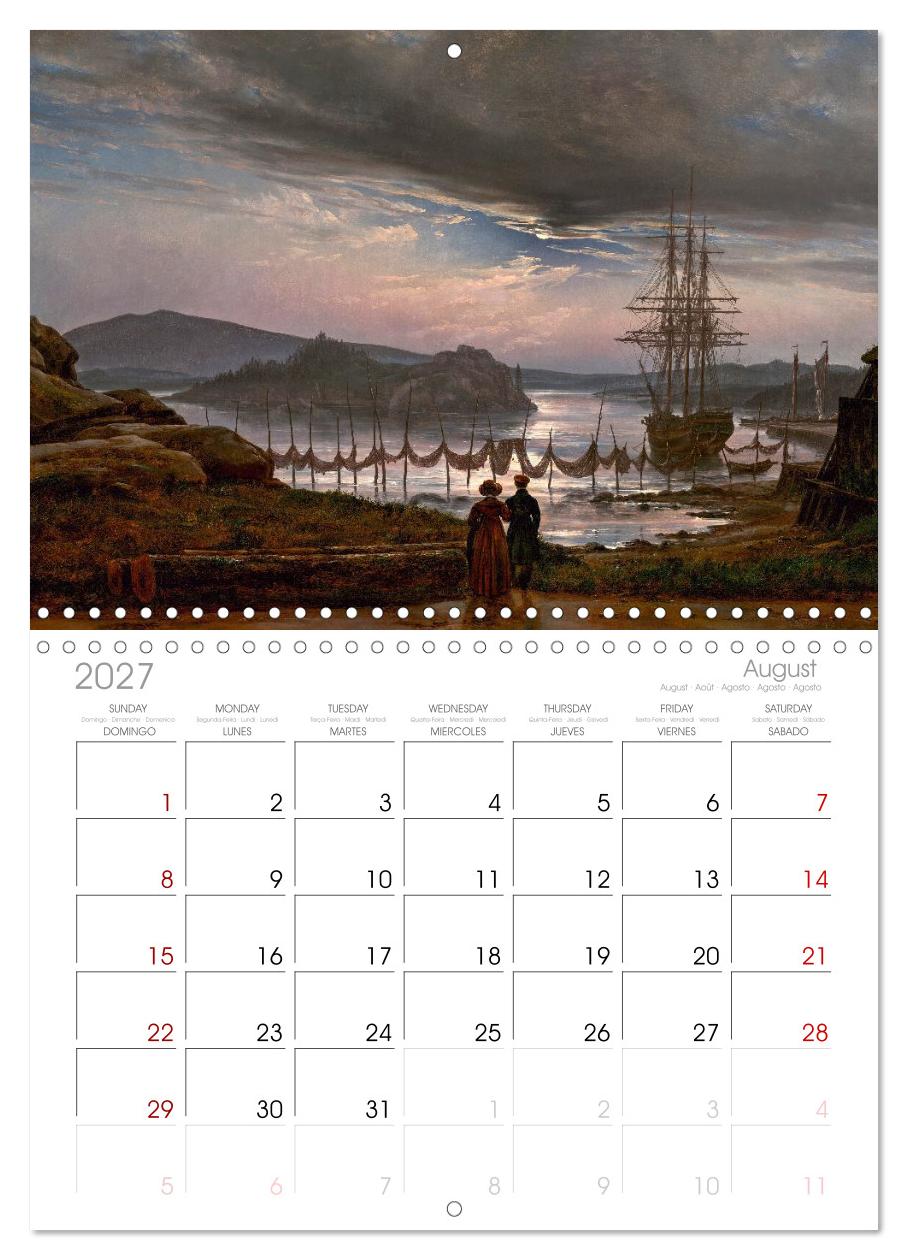 Im Mondschein. Malerische stille Nacht - Kunstkalender