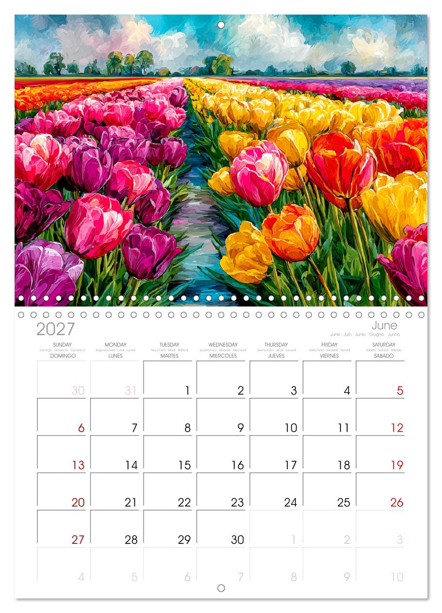 Niederlande. Aquarelle zwischen Grachten und Tulpenfeldern