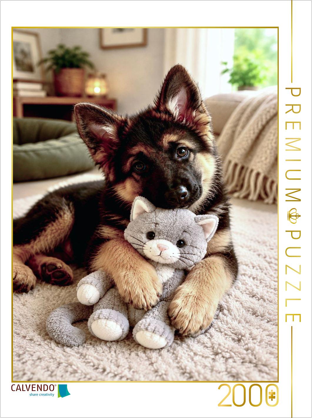 Schäferhund mit Katze