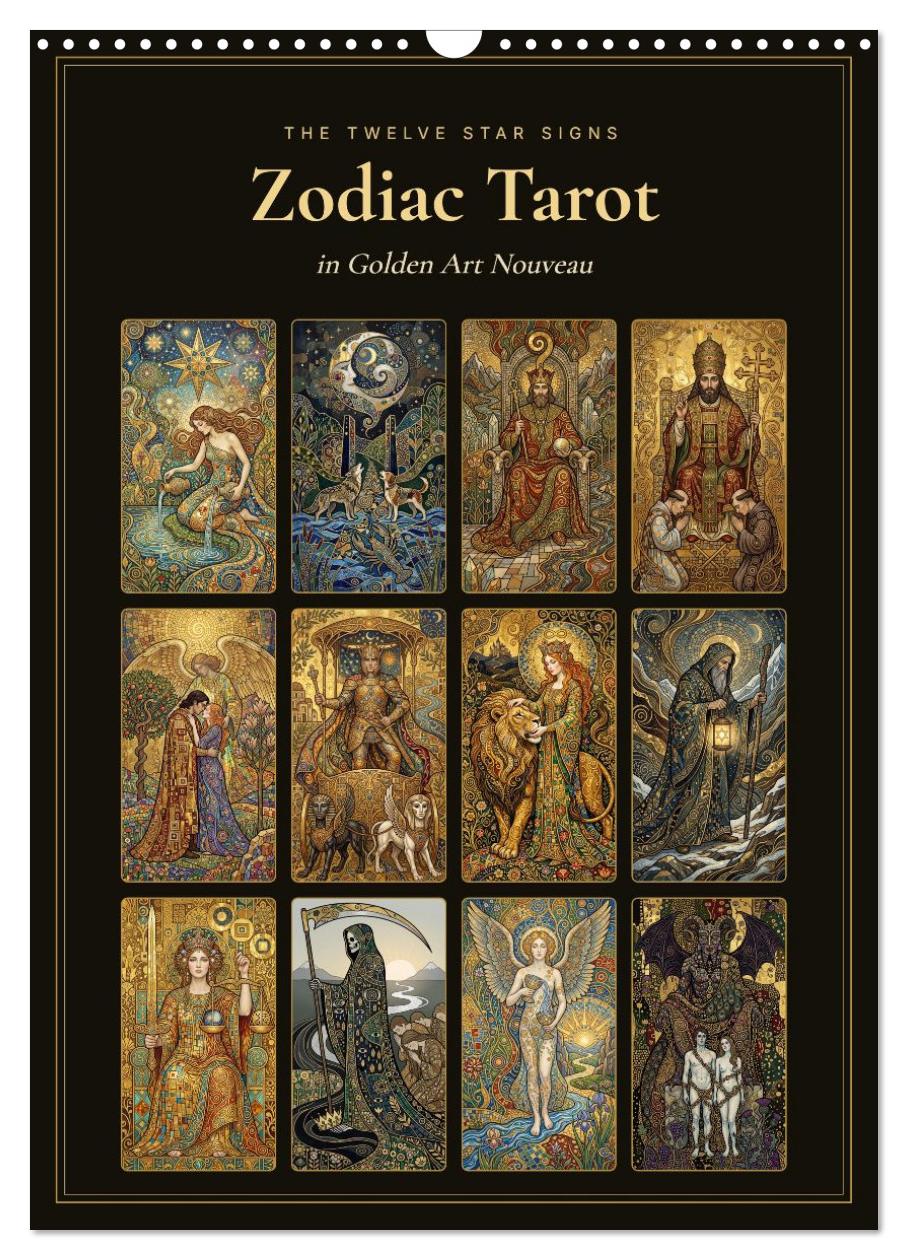 Zodiac Tarot in Golden Art Nouveau