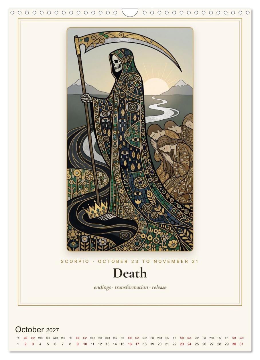 Zodiac Tarot in Golden Art Nouveau