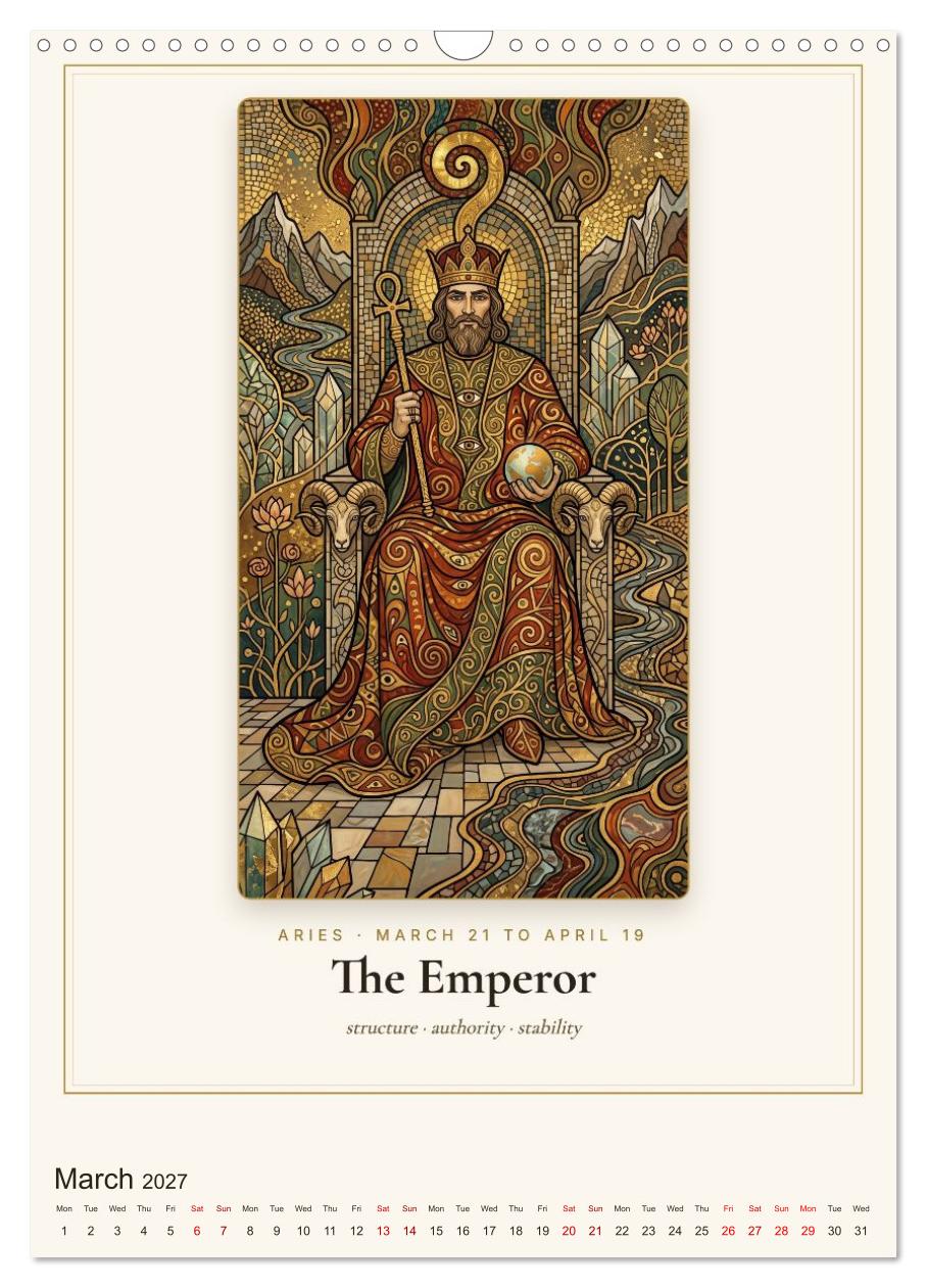 Zodiac Tarot in Golden Art Nouveau