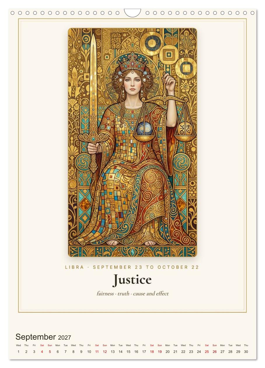 Zodiac Tarot in Golden Art Nouveau