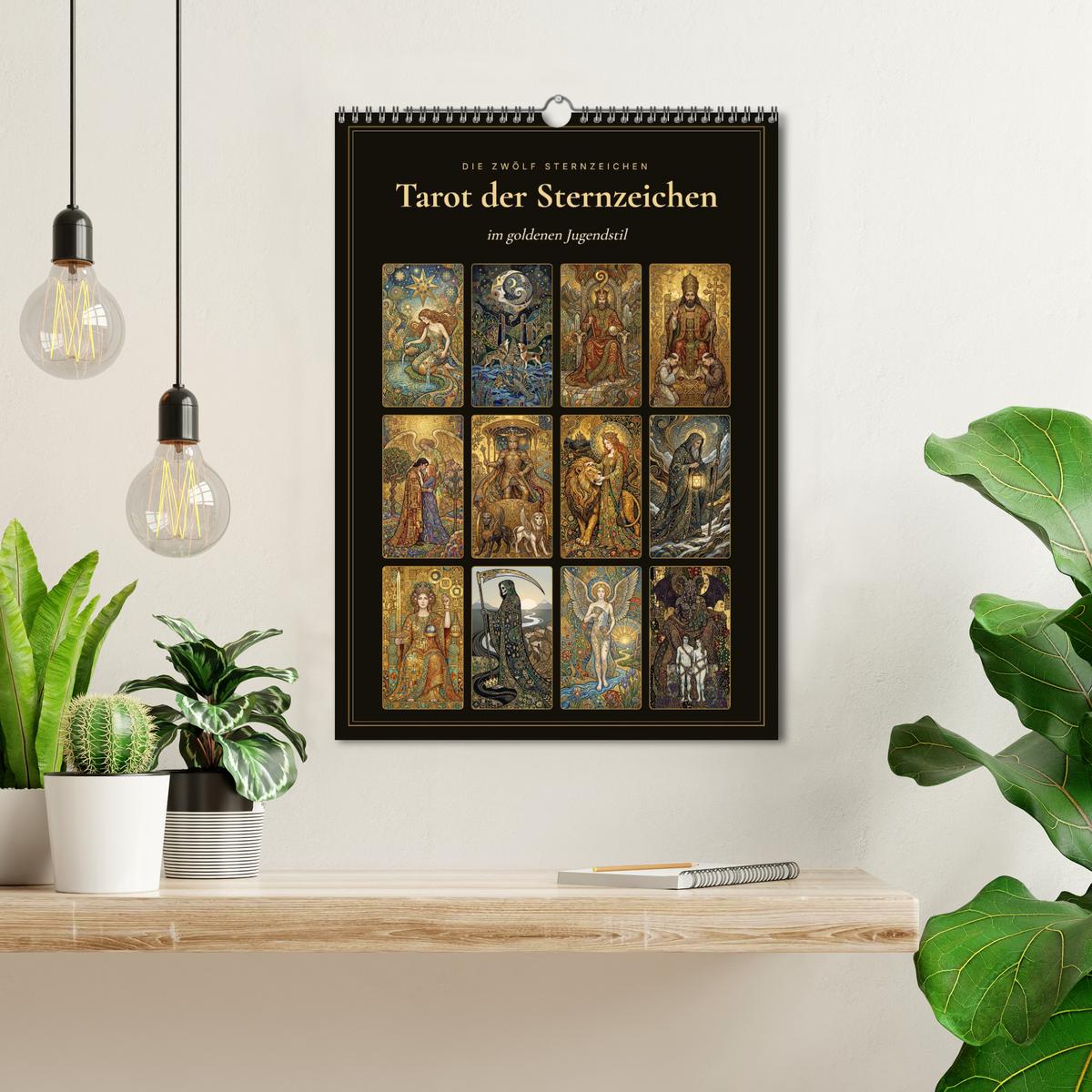 Tarot der Sternzeichen im goldenen Jugendstil