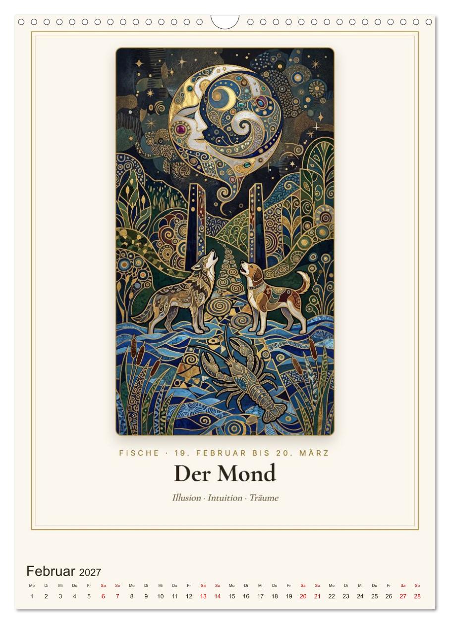 Tarot der Sternzeichen im goldenen Jugendstil