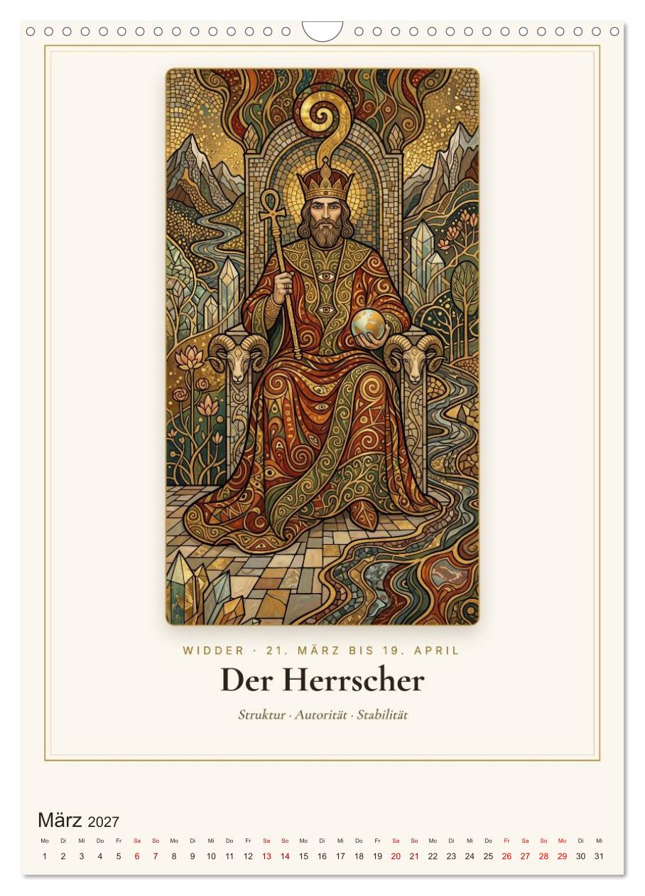 Tarot der Sternzeichen im goldenen Jugendstil