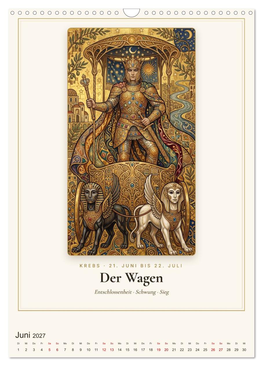Tarot der Sternzeichen im goldenen Jugendstil