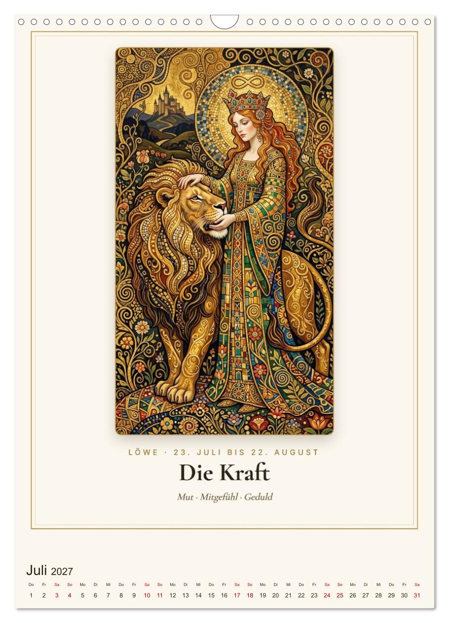 Tarot der Sternzeichen im goldenen Jugendstil