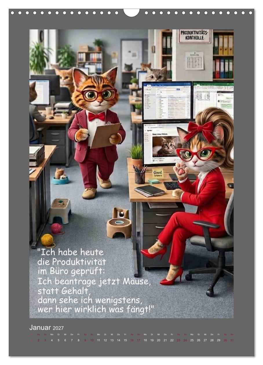 Katzen-Sarkasmus Aus dem Leben überforderter Bürokatzen