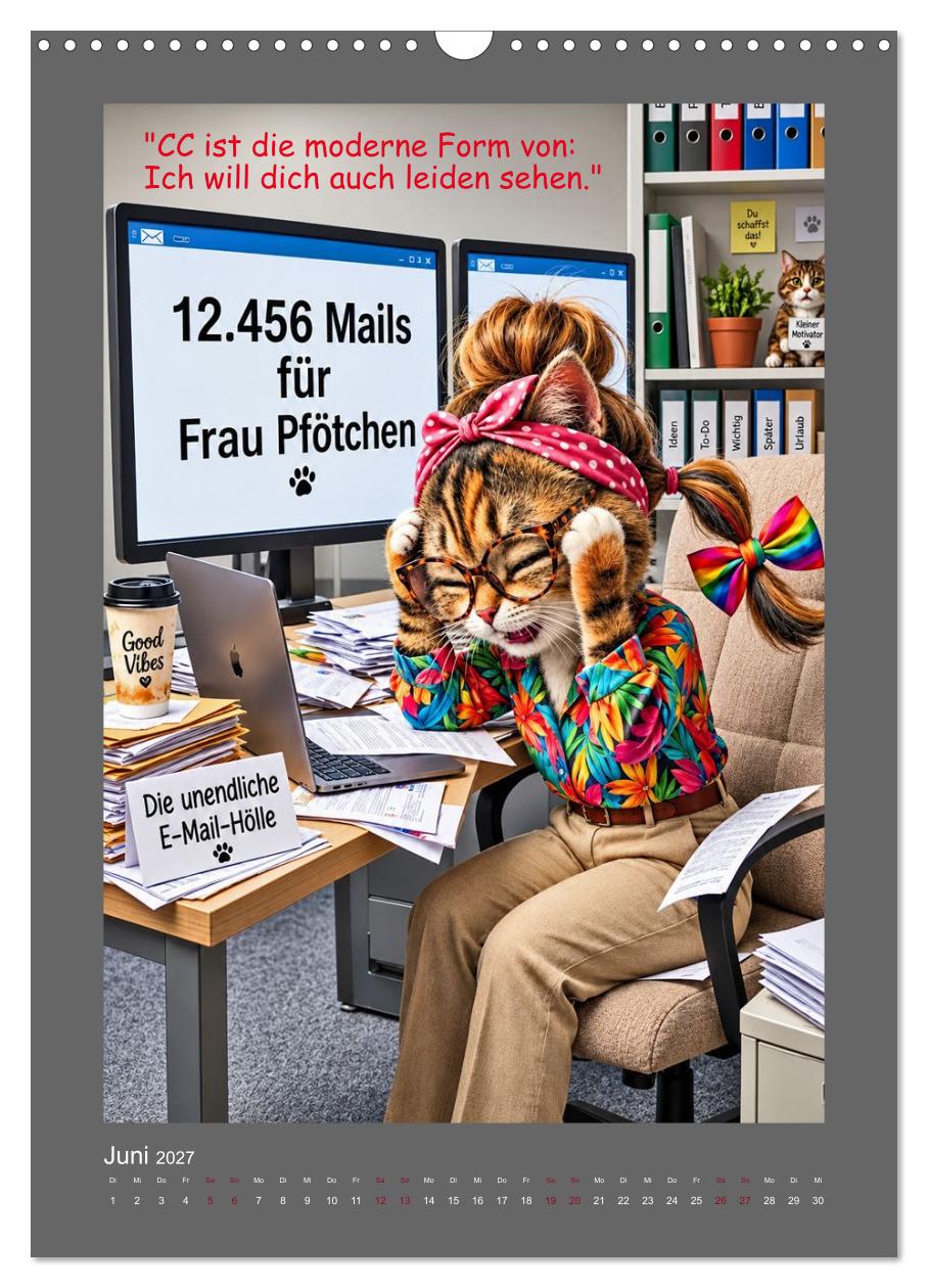 Katzen-Sarkasmus Aus dem Leben überforderter Bürokatzen