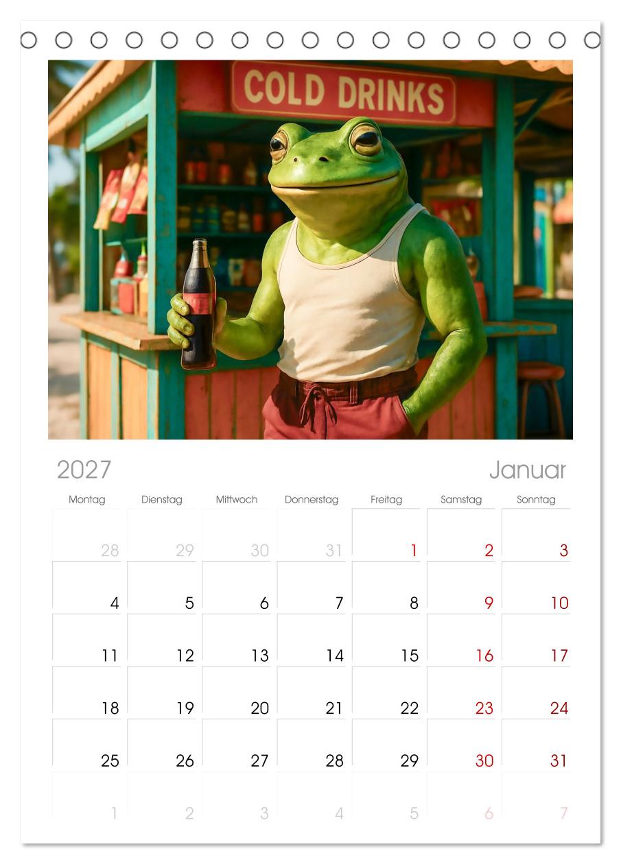 Frosch am Strand - Sommer, Sonne, grüne Haut