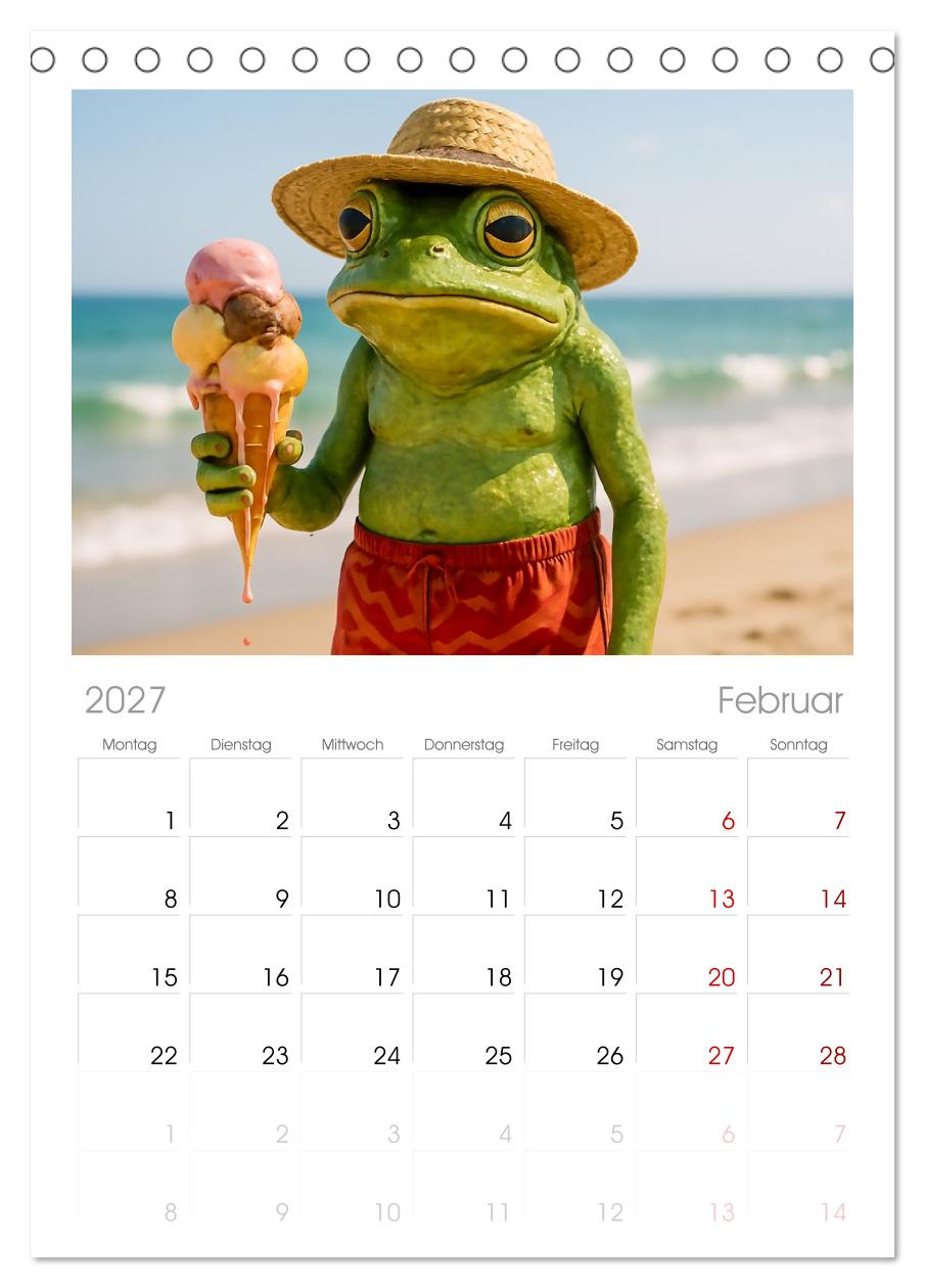 Frosch am Strand - Sommer, Sonne, grüne Haut