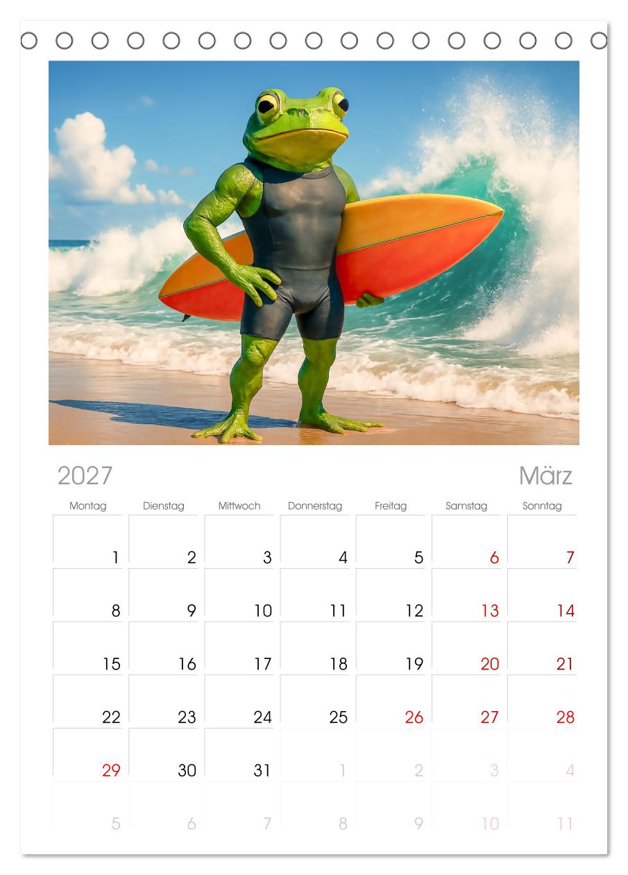 Frosch am Strand - Sommer, Sonne, grüne Haut