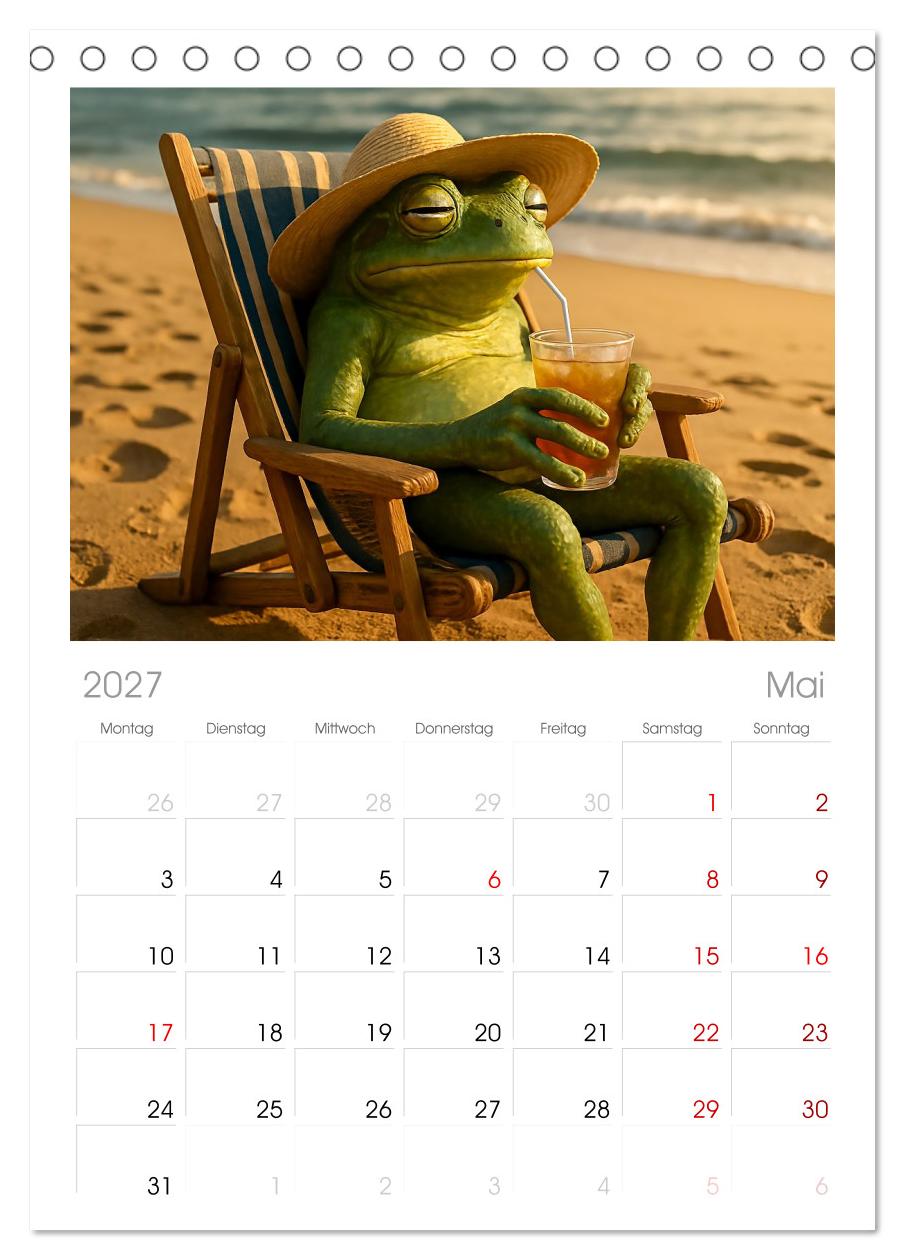 Frosch am Strand - Sommer, Sonne, grüne Haut
