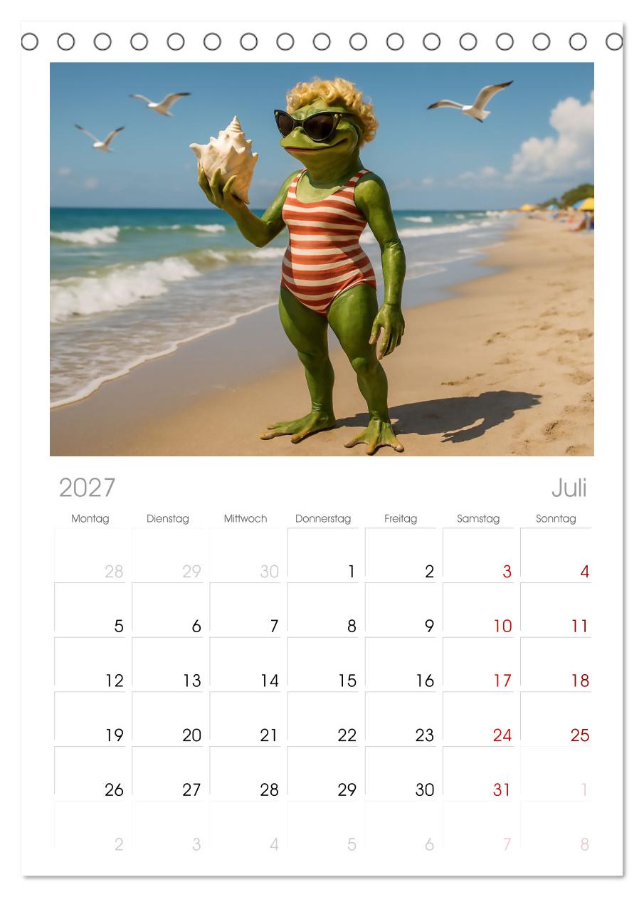 Frosch am Strand - Sommer, Sonne, grüne Haut
