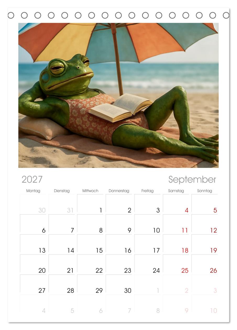 Frosch am Strand - Sommer, Sonne, grüne Haut