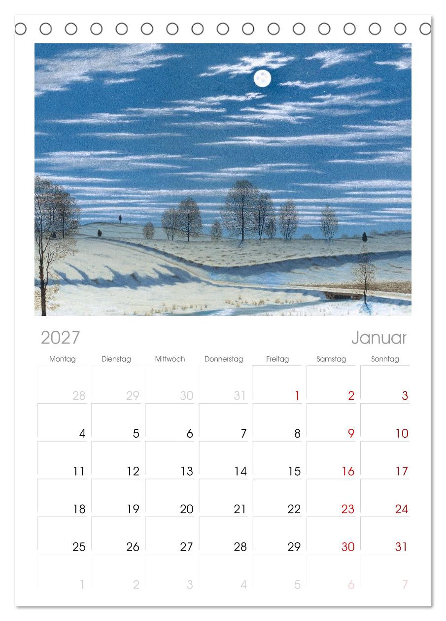 Im Mondschein. Malerische stille Nacht - Kunstkalender