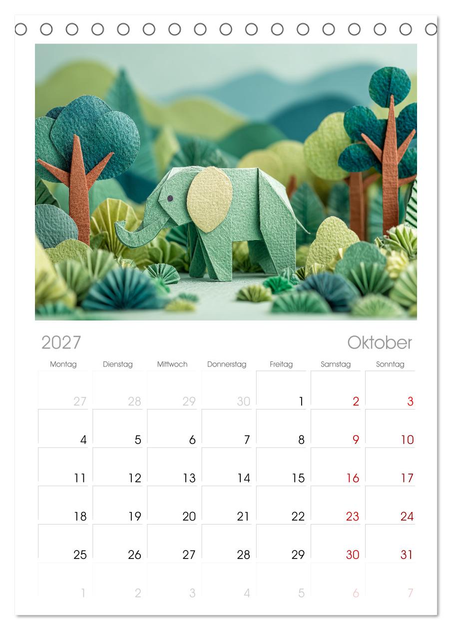 Origami Zoo - Bunter Tierkalender für Kinder und Familien