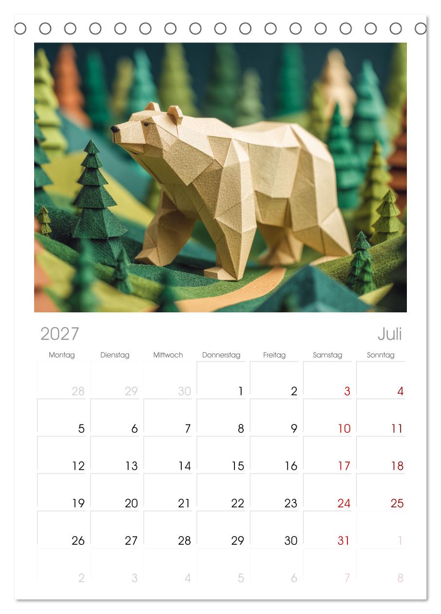 Origami Zoo - Bunter Tierkalender für Kinder und Familien