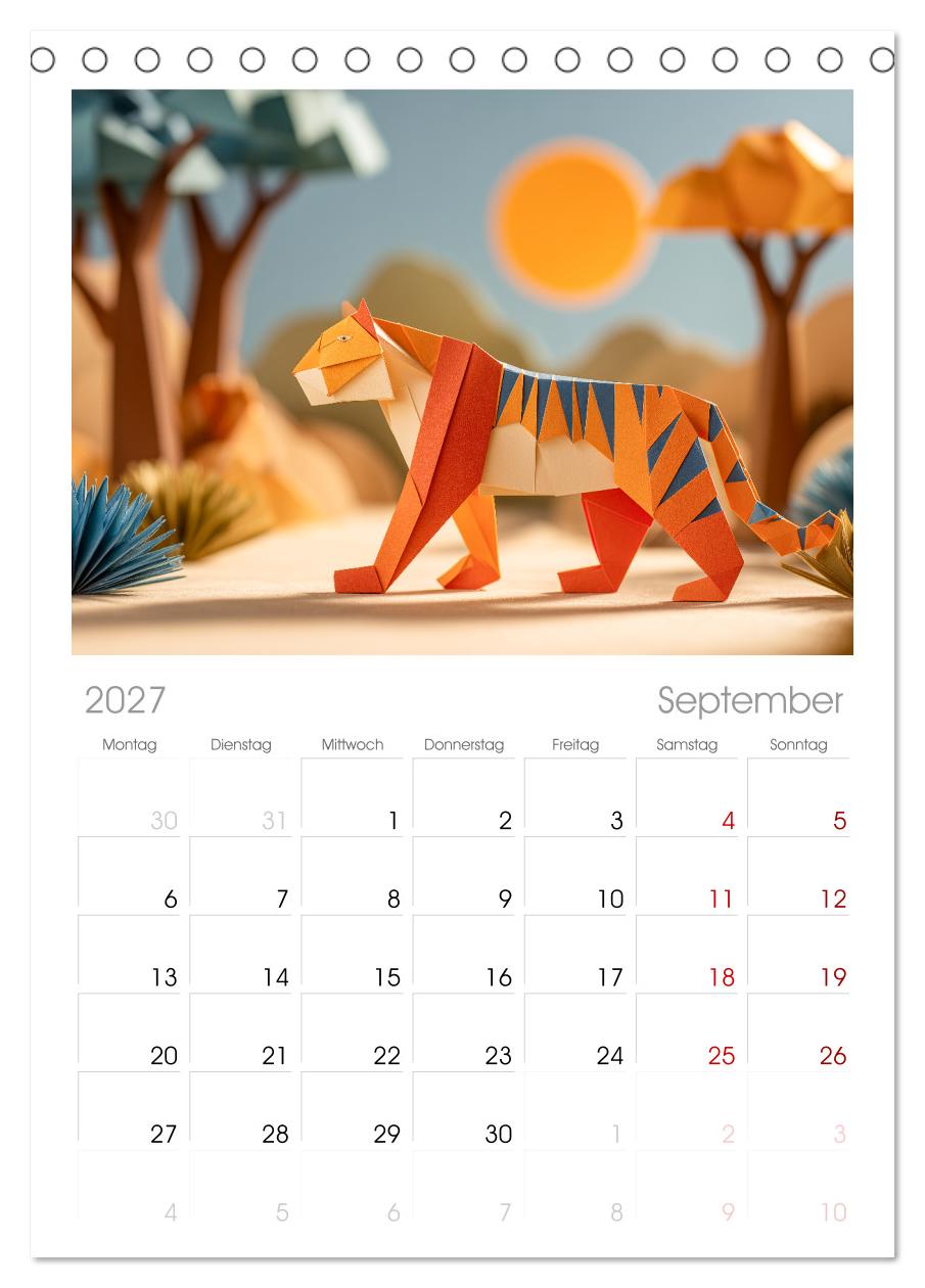 Origami Zoo - Bunter Tierkalender für Kinder und Familien