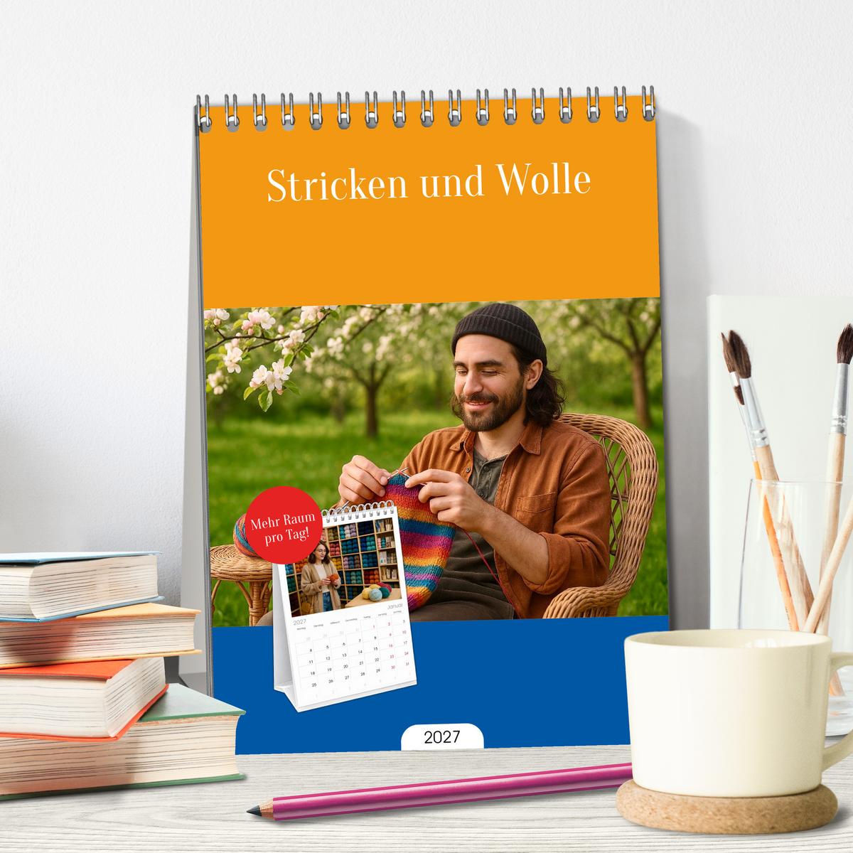 Stricken und Wolle