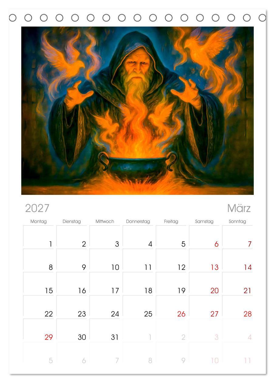 Magische Meister - Kalender über Zauberer und ihre Kräfte