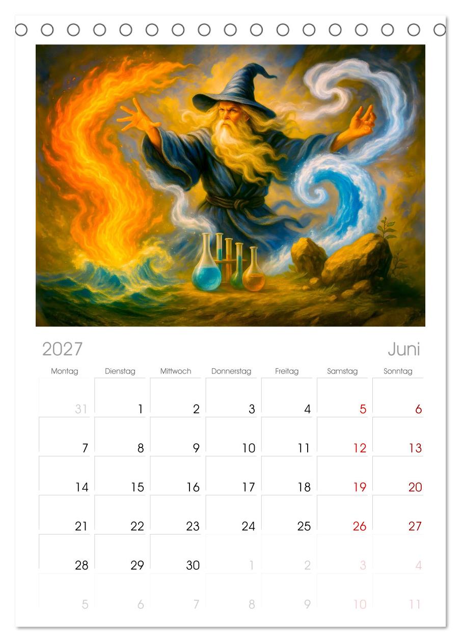 Magische Meister - Kalender über Zauberer und ihre Kräfte