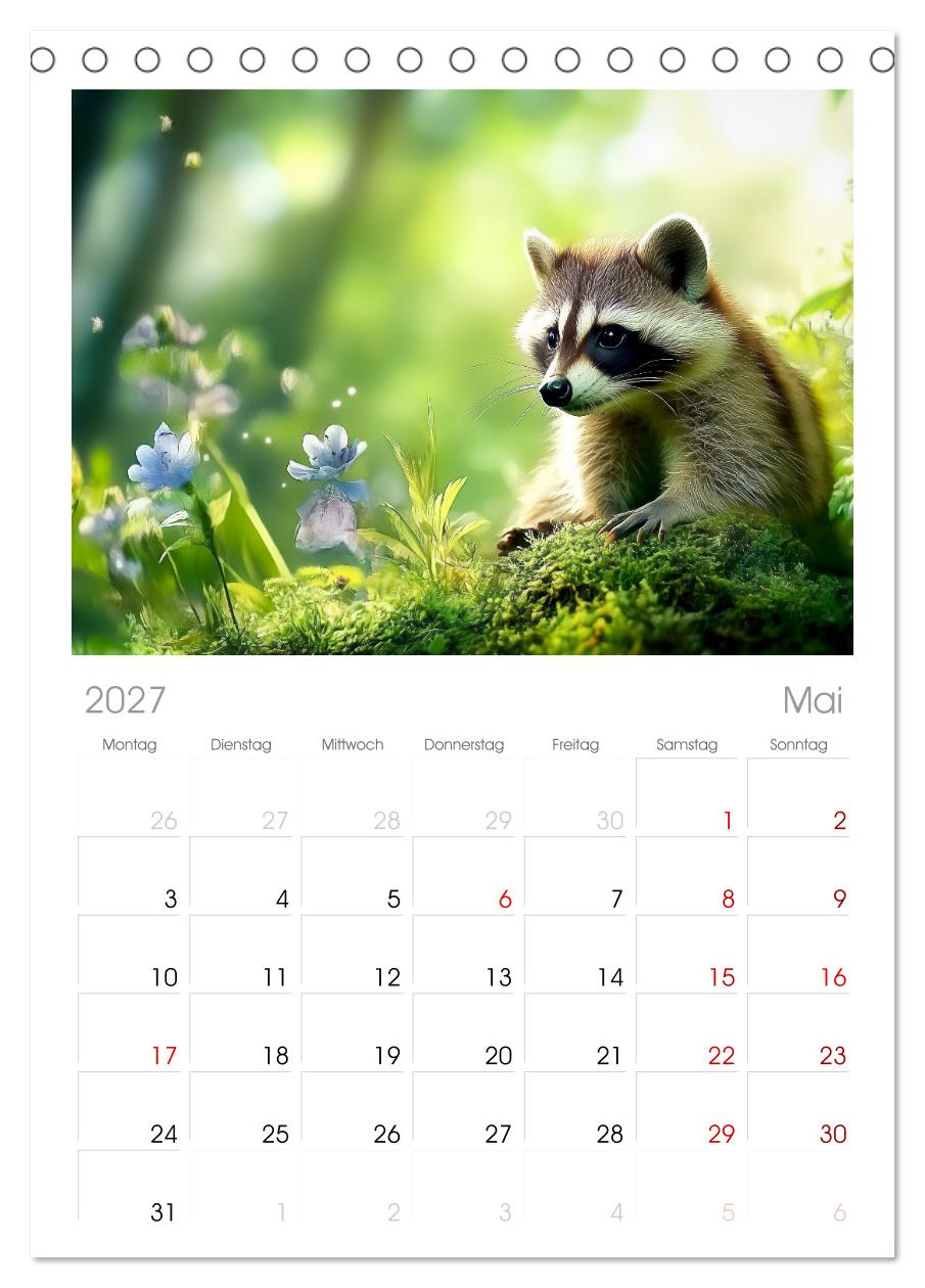 Frech, flauschig, fantastisch - Der Waschbären-Kalender