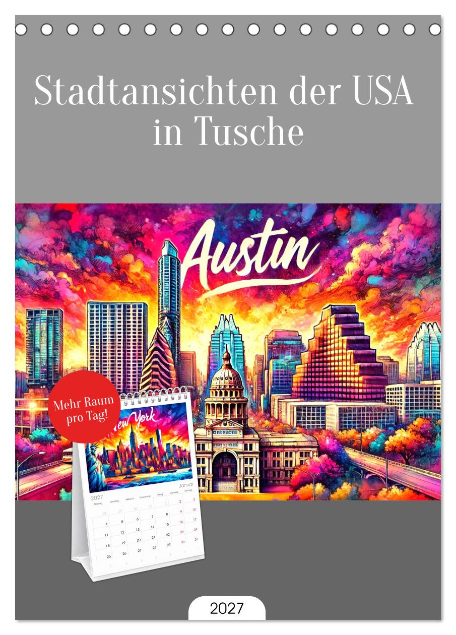 Stadtansichten der USA in Tusche