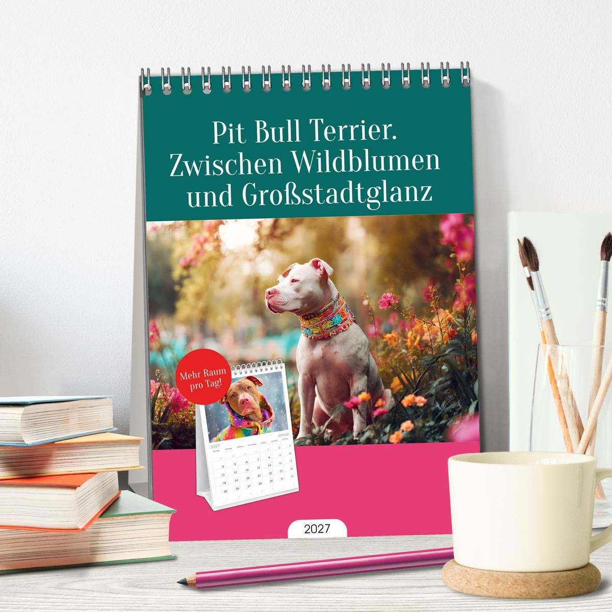 Pit Bull Terrier. Zwischen Wildblumen und Großstadtglanz