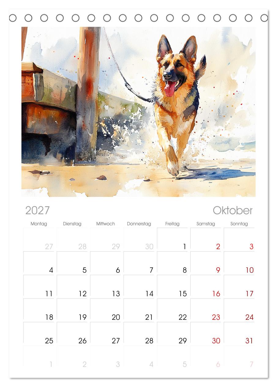 Deutsche Schäferhunde. Majestätische Wächter im Aquarell-Stil