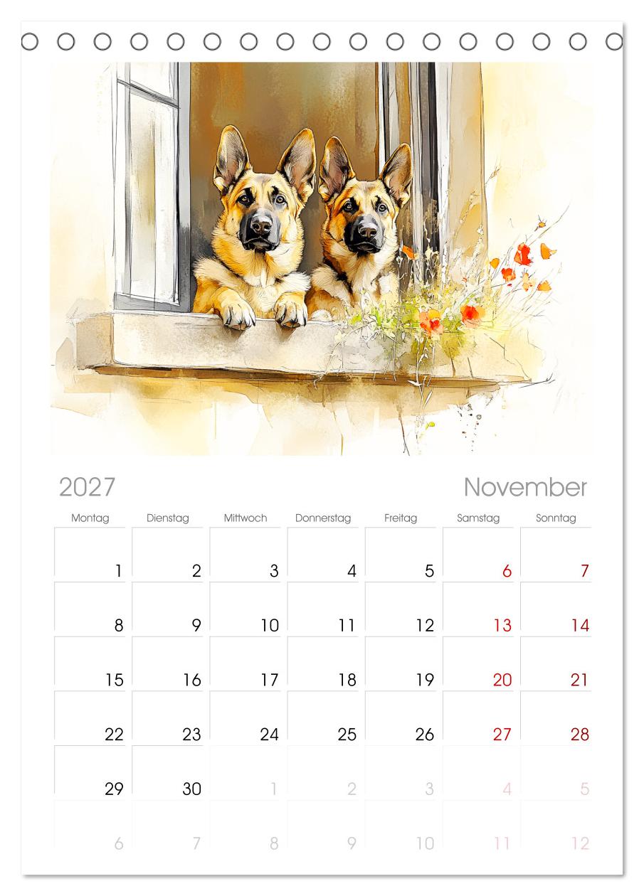 Deutsche Schäferhunde. Majestätische Wächter im Aquarell-Stil