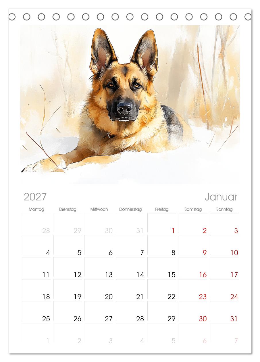 Deutsche Schäferhunde. Majestätische Wächter im Aquarell-Stil