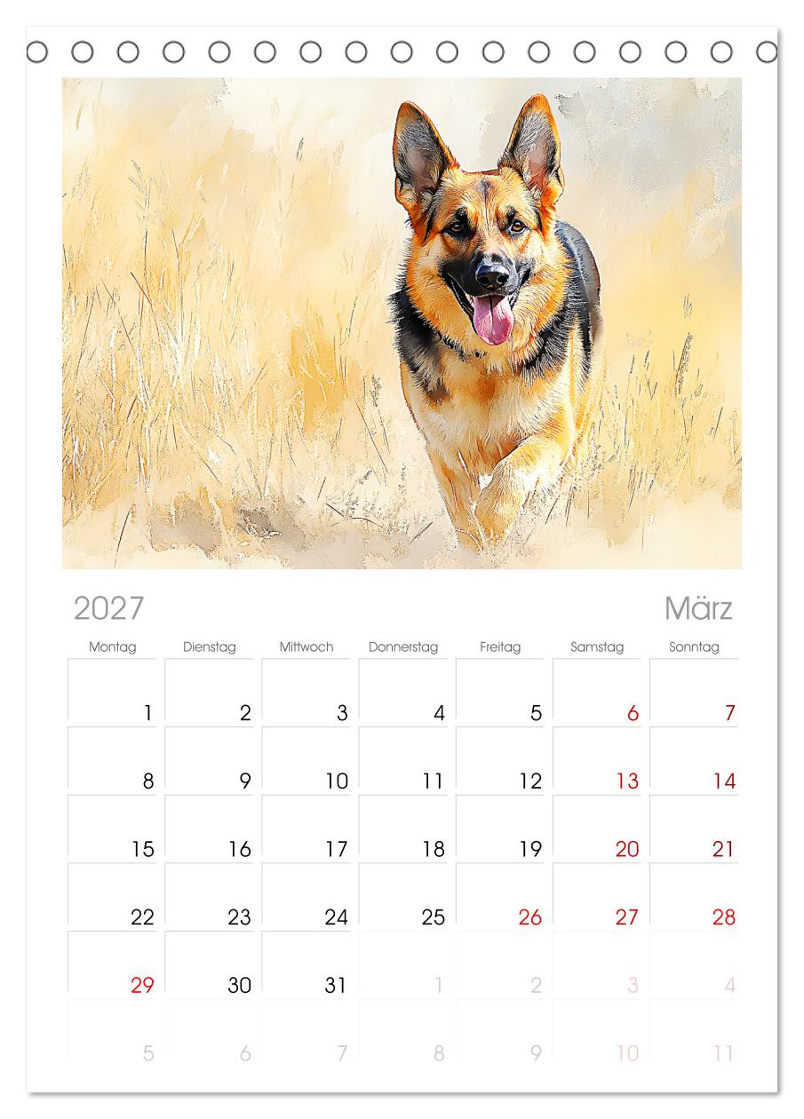 Deutsche Schäferhunde. Majestätische Wächter im Aquarell-Stil