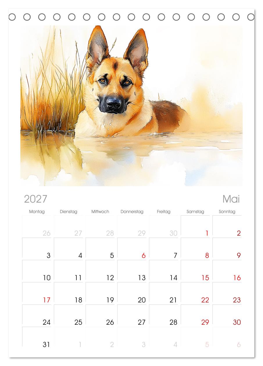 Deutsche Schäferhunde. Majestätische Wächter im Aquarell-Stil