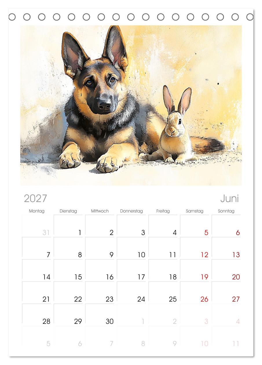 Deutsche Schäferhunde. Majestätische Wächter im Aquarell-Stil