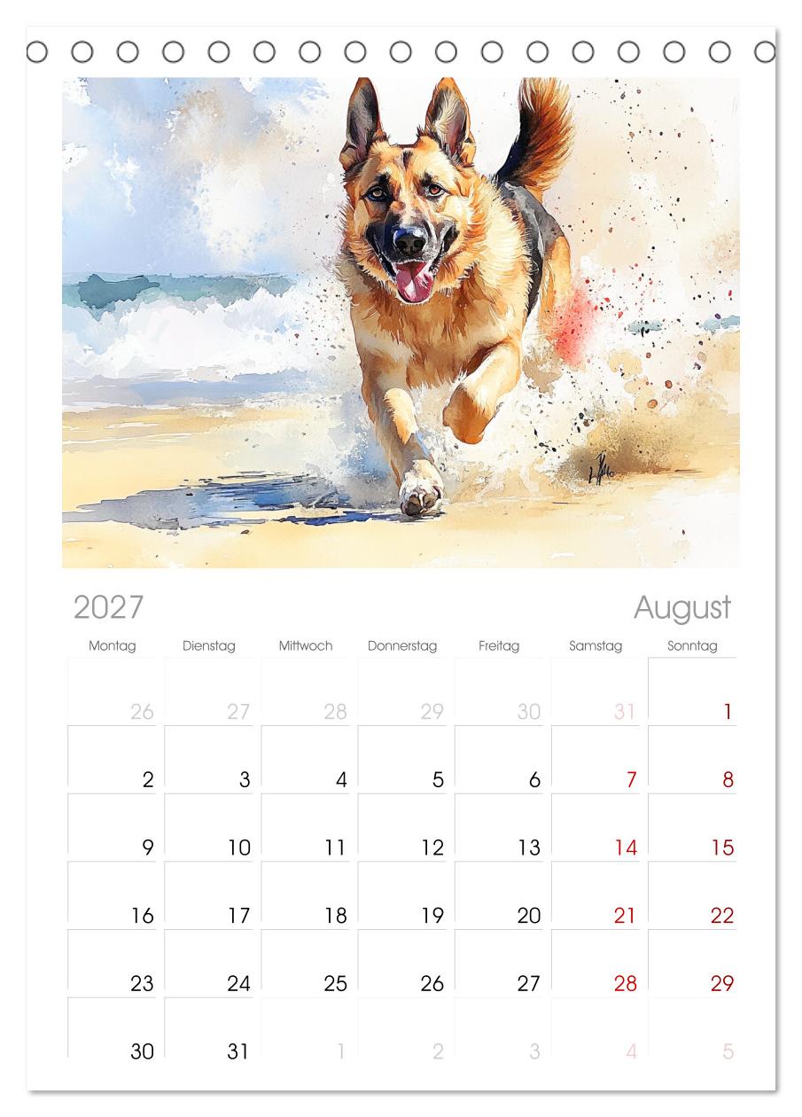 Deutsche Schäferhunde. Majestätische Wächter im Aquarell-Stil
