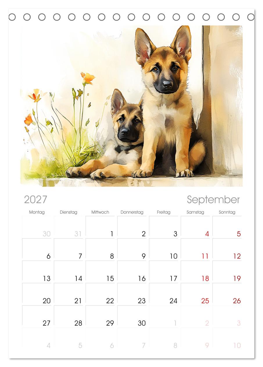Deutsche Schäferhunde. Majestätische Wächter im Aquarell-Stil