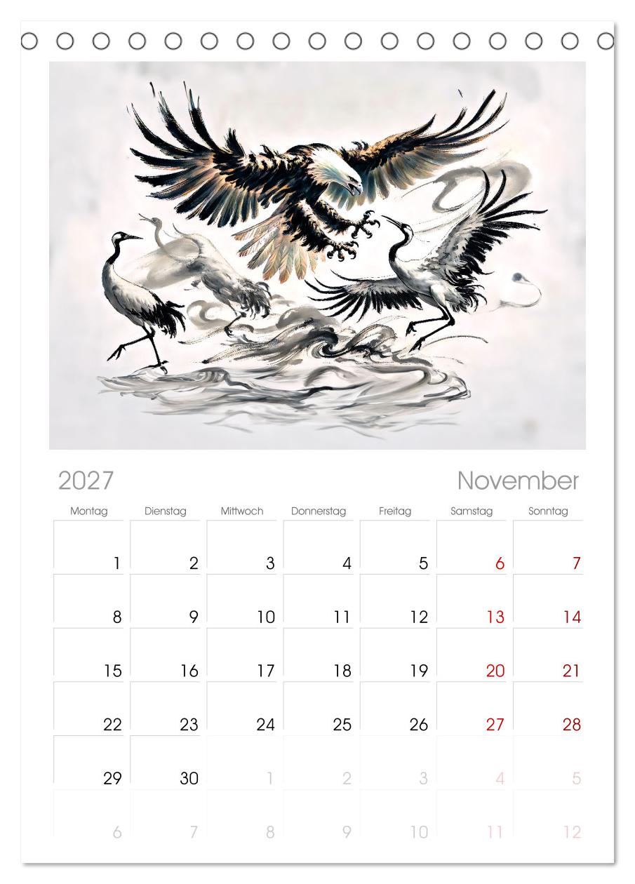 Eleganz der Kraniche - Majestätische Vögel in poetischer Tusche