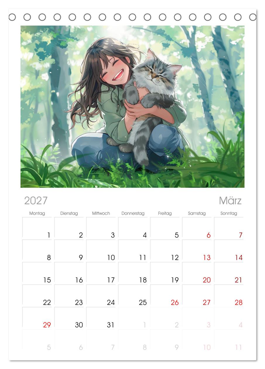 Anime-Freunde - Terminplaner mit niedlichen Tierfreundschaften