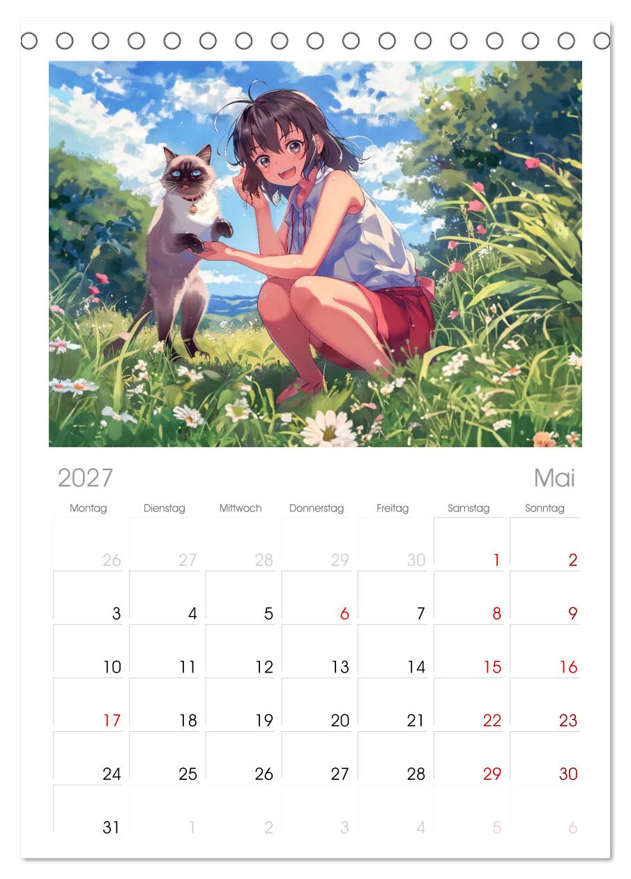 Anime-Freunde - Terminplaner mit niedlichen Tierfreundschaften